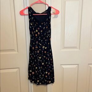 Navy Sleeveless Dress with Colorful Hot air balloon Pattern